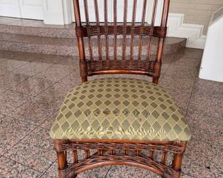 Set of 4 Bamboo and Rattan Dining Chairs. Photo 1 of 3. 