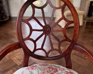 Spider Back Mahogany Armchair - Only One. Measures 25" W with 20" Seat Height. Photo 3 of 4. 