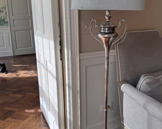 Silver Plate Floor Lamp. Measures 61" H. Photo 1 of 3. 