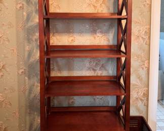 Five-Shelf Bookcase with Lattice Side. Great As Is But Would Be Wonderful Painted. Ask Us For Resources. Measures 32" W x 14" D x 70" H. Photo 1 of 2. 