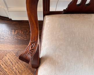Reproduction Stanley Furniture Chippendale Mahogany Arm Chair - 2 Available. Each Measures 27" W with 20" Seat Height. Photo 3 of 4. 
