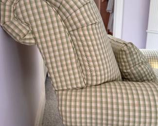 Calico Corners Green Check Upholstered Club Chair. Photo 2 of 3. 