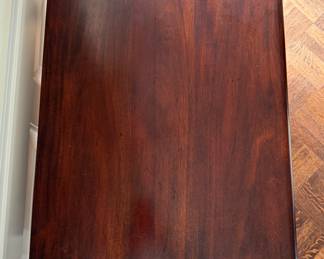 Antique Walnut Side Table with Drawer, Brass Pulls and Barley Twist Legs. Measures 30" W x 21" D x 30" H. Photo 3 of 4. 