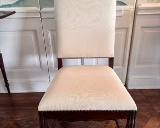 Set of 8 Upholstered Side Chairs with Mahogany Frames. Each Measures 22" W x 20" D with 20" Seat Height. Photo 1 of 4. 