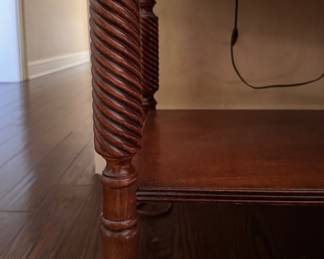 Ethan Allen Mahogany Turned Leg, Four-Drawer Bed Side Tables - 2 Available. Each Measures 26" x 20" x 32" H. Photo 3 of 4.