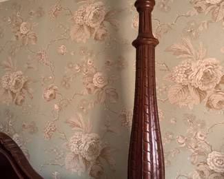 Mahogany King Size Four Poster Bed Frame. Measures 86" L x 84" H x 90" H. Photo 4 of 5. 