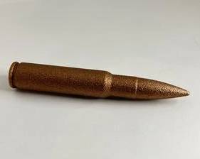 8 Ounce .999 Pure Copper 50 Cal. Bullet with Sand Blast Finish