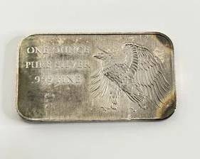 Vintage 1 Ounce .999 Fine Silver Art Bar