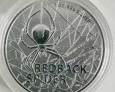 2020 Australia 1 Ounce .9999 Fine Silver "Redback Spider" Gem Condition