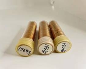 Group of 3 Brilliant Uncirculated 1964 D, 1968 D and 1968 S Lincoln Cent 50 Coin Rolls - All Coins Brilliant Uncirculated