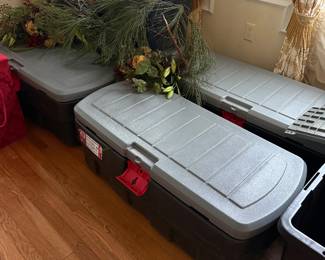 Eight 48 Gallon Uline  Rubbermaid Tubs