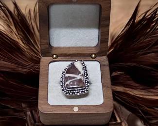 Island Earth Coconut Jasper Ring Size 8.5  Encouraging Comfort  Self Care