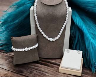 Bridal Party Church Jewelry Necklace, Bracelet  Earrings