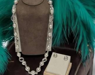 Etienne Aigner Statement Necklace Earring Set