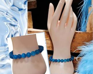 Deep Sea Dream Natural Blue Apatite Bracelet  Healing Energy