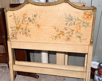 French Provencial twin bed, no rails