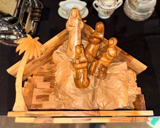 Olive wood nativity