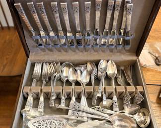 Community Plate flatware set in chest