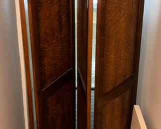 Wood folding screen