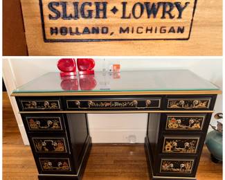 Sligh Lowry Chinoiserie Kneehole Desk