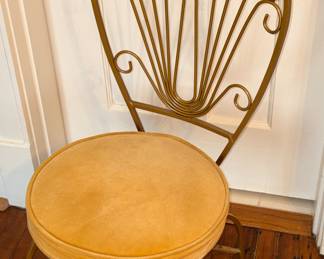Hollywood Regency fan back vanity chair