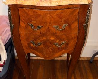 Louis XV marble top nightstand