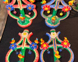 Pottery candlesticks "Tree of Life" folk art
