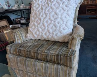 vintage striped arm chairs 