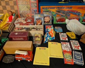 Vintage board games and card games, Barbie, cars and more