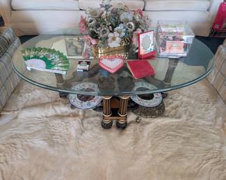 glass-top coffee table