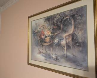 "Garden Treasures" floral offset lithograph reproduction by artist Willem Haenraets