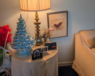 light blue ceramic Christmas tree vintage 