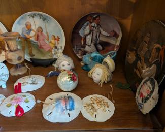 vintage hand-painted sand dollars, real egg shell art