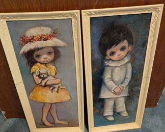 MCM 1950's Ozz Franca "Big Eyes Boy" and "Flower Girl"