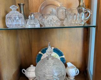 Vintage lead crystal and glassware decor 