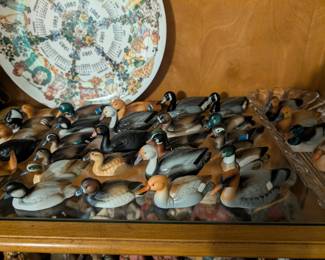 huge collection of miniature duck decoys - some signed 