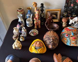 Bosson’s chalkware heads, African masks, Asian pottery