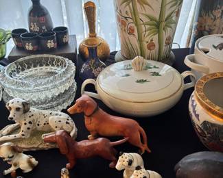 Collection of porcelain dogs