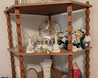 Corner shelf and figurines