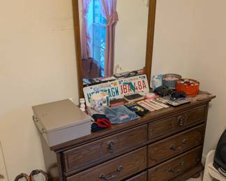 Dresser with tall mirror