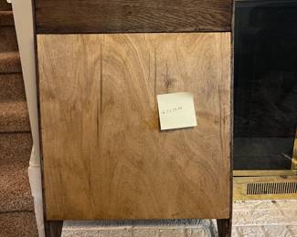 C102 - $50. Masons Towel Supply Cabinet. Measures 16.5" wide x 5" deep x 24" tall. Antique Bathroom Cabinet with Towel Rack. 