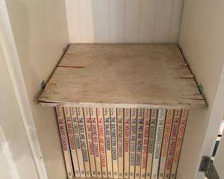 C58 - $300. Sellers Hoosier. Has been painted white. Enamel top is in good condition - some chipping that is normal for it's age. Measures 40.5" wide x 27.5" deep x 69" tall.  We have a couple bags of original hardware / tags that were taken off when it was painted. 