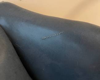 C36 - $30. Very well loved Leather Chair from Old Hickory Tannery. Hickory, NC. Measures 32" wide x 32" deep x 42" tall. 