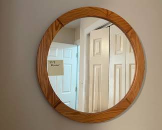 C40 - $15. Pine Framed Wall Mirror from Ikea.  Measures 23.5" round 
