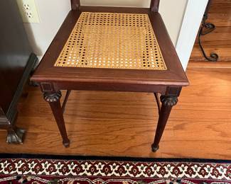 C16 - $45. Single Caned Side Chair. Measures 17" wide x 16" deep x 17.25"  floor to seat. 35" floor to top. 