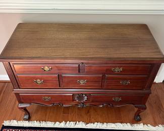 C21 - $175. Cedar Lined Chest with single drawer on the bottom. Was in front of a window so the top is sun faded but structurally it is in great condition! Measures 45" x 19.5" x 32" tall. 