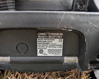 C162 - $70. Campbell Hausfeld 1800 PSI Electric Pressure Washer. Model PW183500AV. 