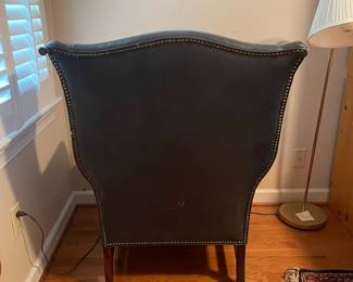 C36 - $30. Very well loved Leather Chair from Old Hickory Tannery. Hickory, NC. Measures 32" wide x 32" deep x 42" tall. 