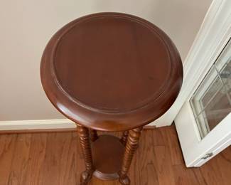 C17 - $35. Solid wood, carved, Fern Stand. Measures 10" x 33" tall. (Signed Ed. Shohkin)