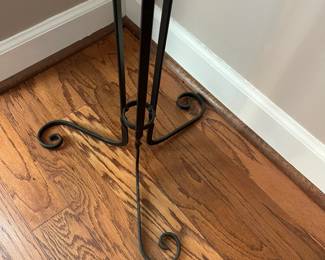 C1 - $40. Vase with Wrought Iron Floor Stand. Measures 39" tall. 